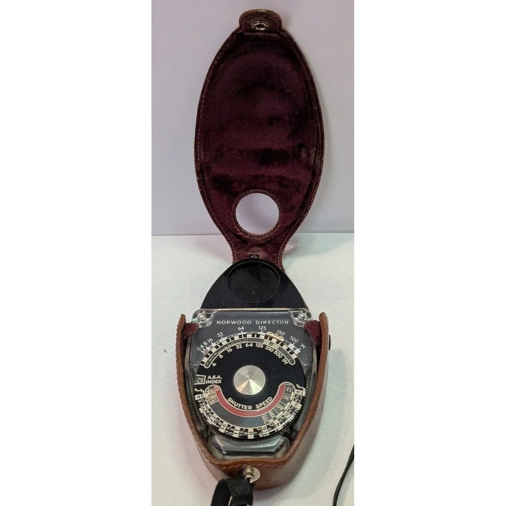 Norwood Director Model B Exposure Meter Vintage American Bolex Brown Case Good